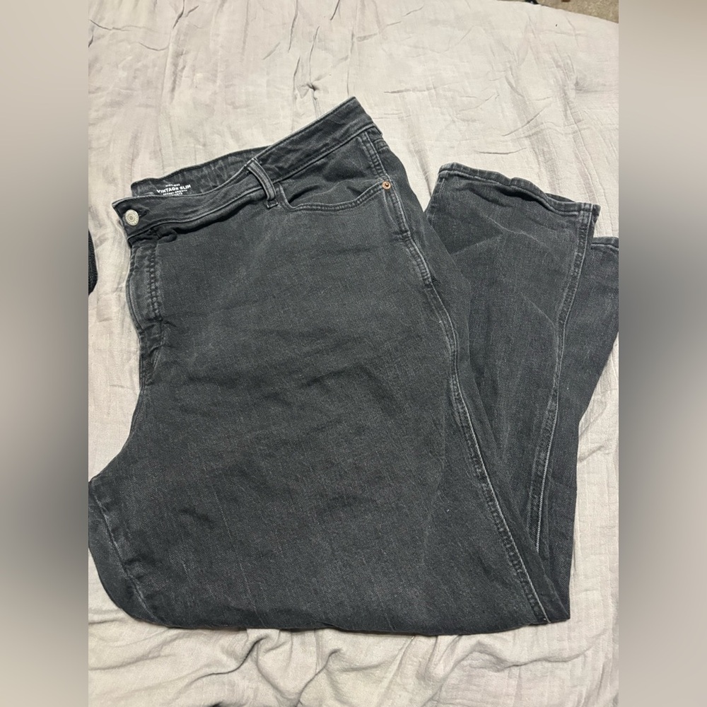 Black Straight Denim Jeans